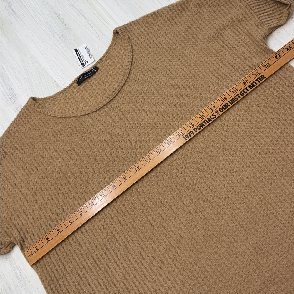 Final Touch Brushed Waffle Texture Knit Top in Carmal Sz M - Picture 4 of 10